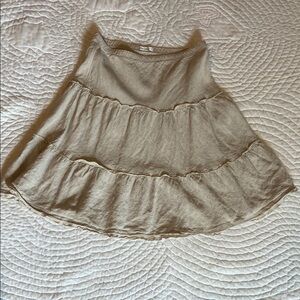 Allen Allen Beige A-Line Linen Skirt
Size Small